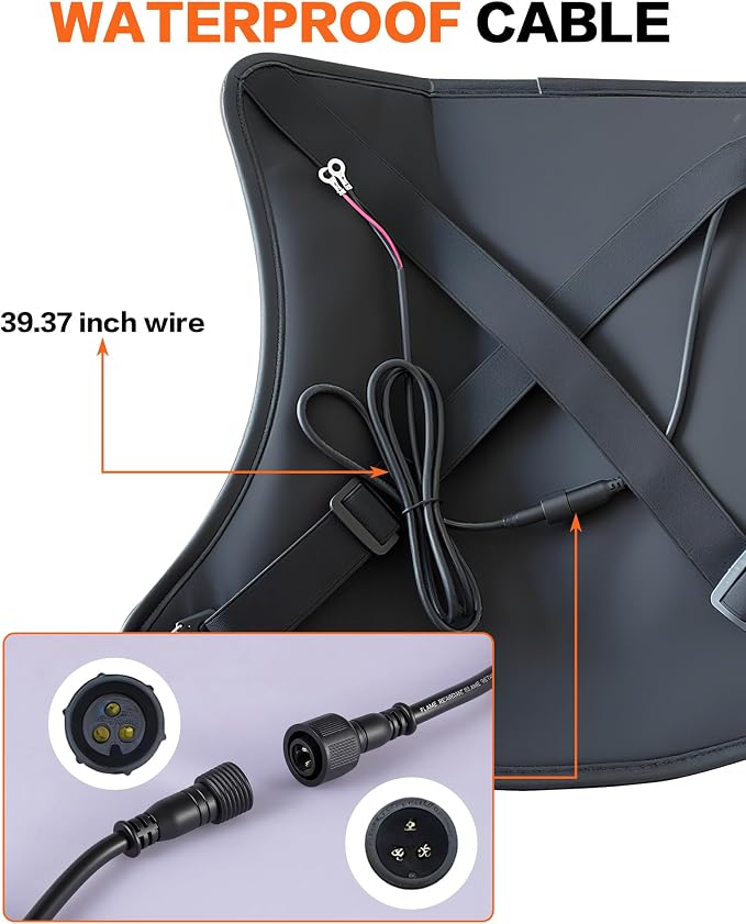Motorcycle Heated Seat Cushion Electric Heated Seat Pad for Motorcycle, Snowmobile, and ATV with Universal Fit