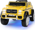 JOYLDIAS Kids Ride On Cars, Licensed Mercedes-Benz Maybach G650S, 12V7AH Battery Powered Toy Electric Car for Kids W/LED Underglow Lights,Remote Control,2 Motors,3 Speeds,Music,Bluetooth,Horn, Yellow
