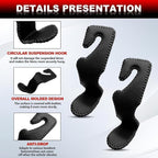 Automotive Universal 2PCS Leather Headrest Hooks, for Car Keep Purses Bags Coats and Groceries Secure Universal Fit for Most Vehicles, Black