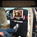 Car Backseat Organizer Premium Quality Car Kick Mats with 10" Tablet Holder - Extra Large Pocket- Sturdy Top 2Pack