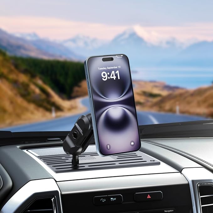 Metal Phone Mount for 2015-2020 Ford F150 & 2017-2022 F250/350 Shakeproof Dash Mount Holder Cool Ford Accessory