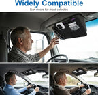2 Pcs Car Sun Visor Multi-Pocket Organizer, Pu Leather Car Visor Organizer | Premium Pu Leather & Durable, Multi-Functional Storage, Instant Installation, Secure Fit