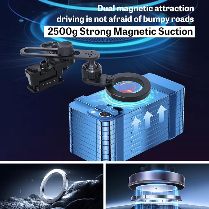 for Tesla Phone Mount,for Model 3/Y/Cybertruck Phone Mount Accessories【Metal Pull Rod】 for Tesla Magnetic Phone Holder Fits iPhone 16 Pro Max Plus 15 14 13 12