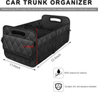Car Trunk Organizer, Collapsible Auto Storage Box with Multi Pockets, Waterproof Oxford Cargo Organizer with Reinforced Handles, Universal Car Accessories for Men Women (Black)