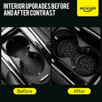 Black Leopard Print Steering Wheel Cover for Women, Universal Fit 14.5-15 Inch with Non-Slip Grip and Thermal Control, Includes 2 Ceramic Absorbent Cup Coasters, Compatible with Cars, SUVs, Trucks.