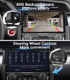 4G+64GB Android 13 Car Radio Stereo for Honda Civic 2016-2021, 9" Touch Screen Head Unit with Android 13/CarPlay/Android Auto/GPS Navigation/Bluetooth/FM/DSP Radio/AHD Backup Camera