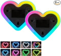 Upgrade Car Light LED Ambient Lights Heart Solar Lights Solar-Powered Heart-Shaped Neon Lights for Car Window Decorative 5 Modes Interior Outdoor Decor (Rainbow-2Pcs)