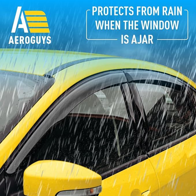 Extra Durable Window Deflectors Tape-On Window Visors Rain Guards Fit for Ford Focus 2012-2018 Sedan/Hatchback, Sun Visors, Wind Vent for Shades, Exterior Car Accessories - 4pcs. AG0947