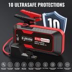 ET03 4000A Car Jump Starter Jump Starter Battery Pack for Up to 8.0L Gas and 7.0L Diesel Engines, 74Wh Portable 12V Jump Box with USB Ports, LCD Display, Storage Case, and LED Light
