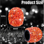 8PCS Bling Crystal Diamond Tire Stem Valve Caps, Dustproof Car Wheel Tire Valve Caps Universal Tire Valve Stem Covers for Cars, SUV, Trucks, Bikes, Motorcycles, Bicycles (Orange)