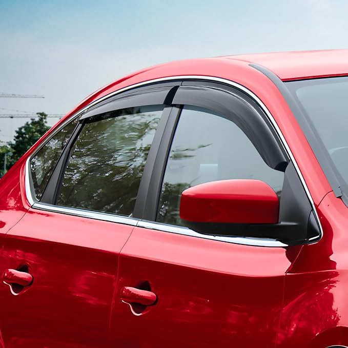 Voron Glass Tape-on Rain Guards for Nissan Sentra 2013-2019 Sedan, Window Deflectors, Vent Window Visors, 4 Pieces - 100318