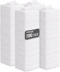 Shop Towel Rag, 200 Pack Reusable Rags Bulk Microfiber Cleaning Cloth Lint Free Towels for Car Kitchen Automotive Bar Mechanic Restaurant Garage, 11.5"x 11.5", White
