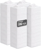 Shop Towel Rag, 200 Pack Reusable Rags Bulk Microfiber Cleaning Cloth Lint Free Towels for Car Kitchen Automotive Bar Mechanic Restaurant Garage, 11.5"x 11.5", White