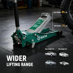 SATA 3-Ton (6,600 lb) Heavy-Duty Steel Floor Jack Ultra-Low Profile Design (2-11/16” Height) with Dual-Piston Quick Lift Pump, Tested for 1.5X Overload for Ultimate Safety