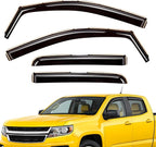 Extra Durable Window Deflectors in-Channel Window Visors Rain Guards Fit for Chevrolet (Chevy) Colorado 2015-2022 Crew Cab, Sun Visors, Wind Vent for Shades, Exterior Car Accessories - 4pcs. AG0275