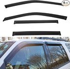 Window Visors Compatible with 2018-2022 Expedition Front+Rear Smoke Tint Sun/Rain Guard Outside Mount Tape-On Vent 4 Pcs