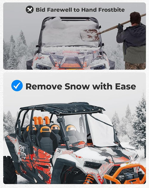 19-23 XP 1000 Windshield Cover 42"x25" Small Size Waterproof Compatible with Polaris RZR XP 1000 /RZR XP Turbo Transport Protector UTV Frost Sunshade Cover for Ice and Snow