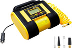 Portable Car Tire Inflator with Digital Pressure Gauge, 150 PSI, 12V DC, Black