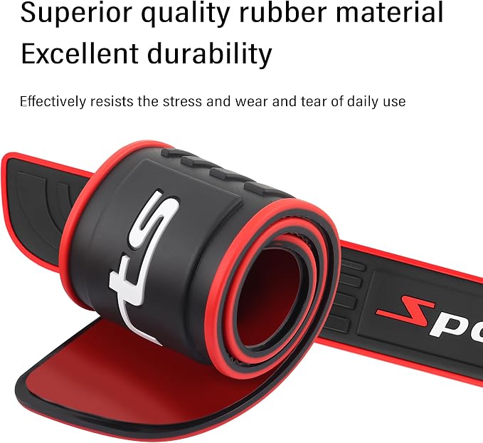 4PCS Car Door Sill Protector,Anti-Scratch Rubber Car Door Protector Edge Guards for Door Steps,Universal Automotive Exterior Accessories Waterproof Door Threshold Strips (Sport, Width 1.57")