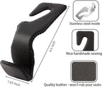 Purse Hook for Car, Superior Leather Headrest Hanger Matching Cars Interior, Brown Back Seat Organizer Storage Holder