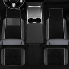 10 Pcs Car Floor Mats Full Set Car Accessories, Microfiber Leather Steering Wheel Covers 14.5-15 inch, Center Console Cover, Seat Belt Pads, Cup Coasters, Universal Interior Decor(White)