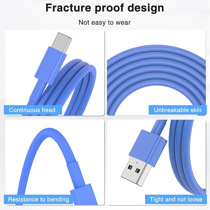 Car Carplay Cable for iPhone 16 15 Pro Max 15 Plus Car Charger, 6FT USB to USB C Cable for Car Charger Adapter, Carplay USB C Cord Accessories Charging for iPad 10th Gen/iPad Pro Air 5th-DarkBlue