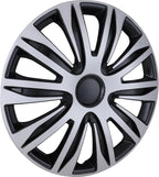 4-Pack 15 Inches Wheel Rim Cover Hubcaps,Redesign Fashion Style Replacement Hubcaps,Car Truck SUV Hub Accessories, Silver&Black