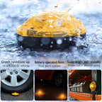 2 Pack LED Emergency Beacons Yellow,Magnetic Base,2 Modes Flash or Steady,For Roadside Emergency Kit or Amish Buggy,RV,Boat,Super Bright Crush Resistant