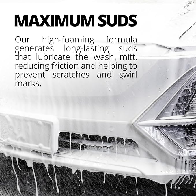 High Foam Vehicle Shampoo (32 oz. Bottle) - pH Neutral Premium Car Wash Soap - Ceramic Coating Prep and Maintenance - Citrus Scent - Maximum Suds