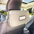 Upgraded Large Car Tissue Holder Premium PU Leather Tissues Box Cover Backseat Rectangular Napkin Holder for Car Fits for 120 Standard Kleenex Tissues Box for Car Organization Accessories Beige