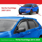 Goodyear Shatterproof in-Channel Window Deflectors Compatible with Ford Edge 2015-2024, Rain Guards, Window Visors for Cars, Car Accessories, 4 pcs - GY003464