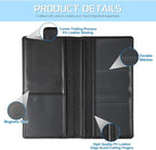2Pack Car Registration and Insurance Holder,Car Document Holder for Cards License with Magnetic Shut,Vehicle Glove Box Car Organizer for Documents, Cards, License(Embossed leather Black)
