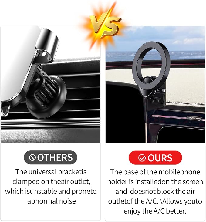 Car Phone Holder for Mercedes-Benz E-Class 2024-2026,12.3" Screen Mount | Magsafe Accessories Magnetic Cell Phone Mount Clip Compatible with iPhone, 3D fit Stable Dashboard Navigation Bracket Stand