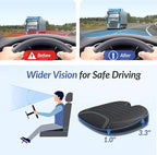 Wedge Car Seat Cushion for Tailbone Pain Relief & Better Visibility | Ergonomic Memory Foam Seat Cushion for Car with Breathable Channel Design, Fits Car, SUV, Truck, Non-Slip Mesh Cover