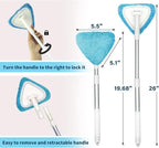 Windshield Cleaning Tool, 26" Adjustable Handle, 3pcs Microfiber Pads, Ideal for Cleaning Inside Exterior SUVs, Trucks, RVs, Glass Mirror & More