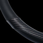 Leather Steering Wheel Cover for Chevy Silverado 1500 2500 3500, 14.5-15 inches Car Steering Wheel Cover with Non-Slip Breathable (Carbon Black)