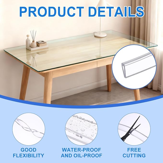 Clear Edge Trim, 13.1Ft Silicone U Channel Edge Protector, Edges Guards Fits 1/32"-3/32" for Car Doors Sheet Metal Parts (3/16" W x 3/8" H)