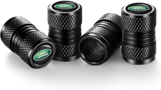 Tire Valve Stem Caps, Compatible with Land Rover Series Stem Cap Universal Car Air Cover Car Accessories for Cars, SUV, Truck, Motorcycles 4pcs （Black）..