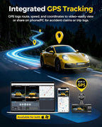GKU 4K Dual Dash Cam Front and Rear, STARVIS 2 Sensor, 5.8GHz WiFi6 Up to 20MB/s, Voice Control, Dash Camera with GPS, WDR Night Vision, 24H Parking Mode, Loop Recording(No SD Card)