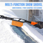 Snow Brush & Ice Scraper, 2 in 1 Detachable Ice Scrapers for Car Windshield Window, Heavy Duty Vehicle Snow Removal Tool with Grip Handle for Cars Trucks SUVs, Winter Car Accessories (Yellow)