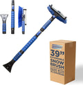 39" Ice Scrapers for Car Windshield | Snow Brush for Car | Extendable Car Snow Brush and Detachable Ice Scraper | Snow Remover for Cars, SUVs, & Trucks | 180 Degree Rotating Winter Brush