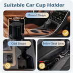 Upgraded Car Cup Holder Tray, 3 in 1 Car Cup Holder Expander Adapter, 360° Rotating Detachable 10.5" Car Food Tray Table for Eating, Road Trip Essentials, Fits Yeti/Hydro Flask 16–46oz