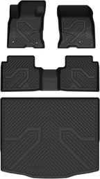 Floor Mats and Cargo Liner for Ford Escape Hybrid 2020-2025 2026(NOT for Gasoline Models) All Weather Protector TPE Custom Fit Car Floor Liners, 1st & 2nd Row & Trunk Set, 4PCS Black