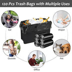 Mini Car Trash Can Bags for Auto Trash Bin, 120 Count Small Garbage Bags Organizer Tear-Resistant, Liner Refills (Vehicle Trash Can is not Included), Black
