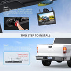 Wireless Backup Camera with 7” DVR Monitor for Trucks, 2 Channels, HD1080P Front/Rear View Camera with Night Vision, IP69K Waterproof, DIY Reserving Lines for Pickup, Car, Van, Trailer (AWTL7)