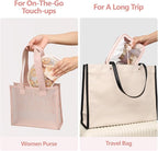 Clear Makeup Bag - TSA Approved Toiletry Bag for Carry-on & Checked Luggage, Water Resistant Car Storage Organizer with Reinforced Seams