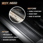 Car Door Sill Protector Compatible with Tesla Model Y 2025-2019 Prime - Custom Fit Anti-Scratch Carbon Fiber Threshold Protection Sticker, Trunk & Door Entry Edge Guard(9 PCS)