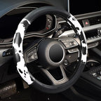 16 inch Steering Wheel Cover Cow Print, Breathable Microfiber Leather Compatible Large-Size for F150 F250 F350 Ram 4Runner Tacoma Tundra Range Rover Model Car Accessories for Women Men