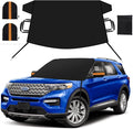 Car Windshield Cover for ice and Snow Double Fixing Easy Removal Windshield Snow Cover Protector with Side Mirror Cover Windproof Sunshade Cover for Cars, SUVs, Trucks, Vans (75"x47")