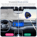 Windshield Cleaner Tool for Inside Car Windows with 6 Microfiber Pads Power Blade Glass Cleaning Kit, Magnetic Reach Handle for Auto Interior, Streak Free Window Supplies